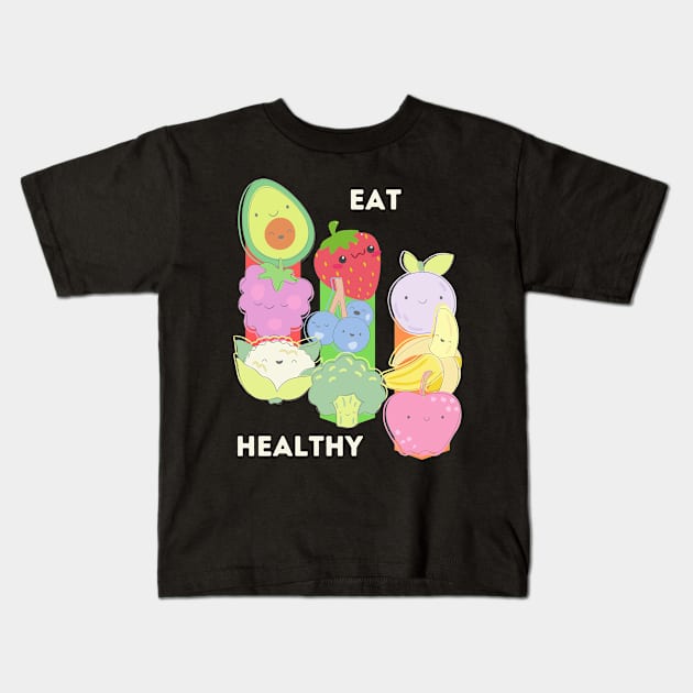 Super Sweet Eat Healthy design Kids T-Shirt by MissV